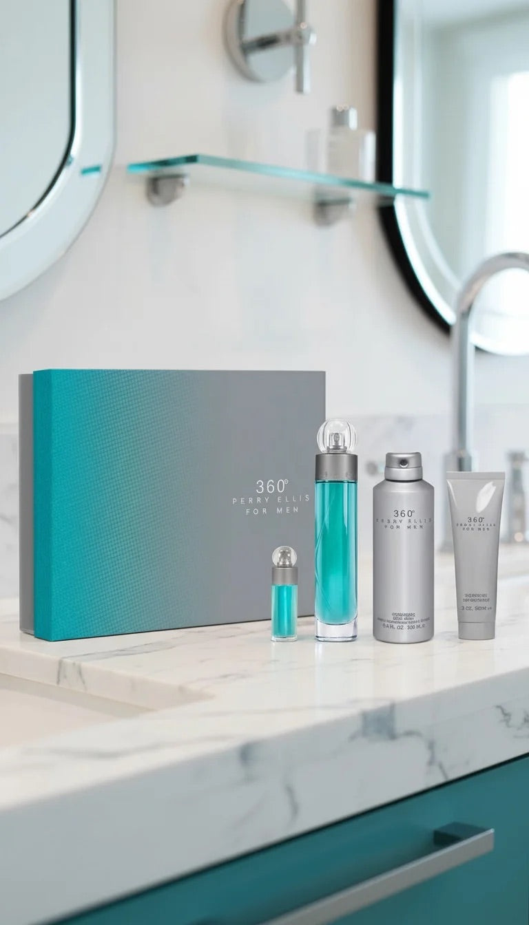 Perry Ellis 360 Men set 4 Pz EDT 100ml/ Body Lotion 200ml/ Shower Gel 90ml/ EDT 7.5ml