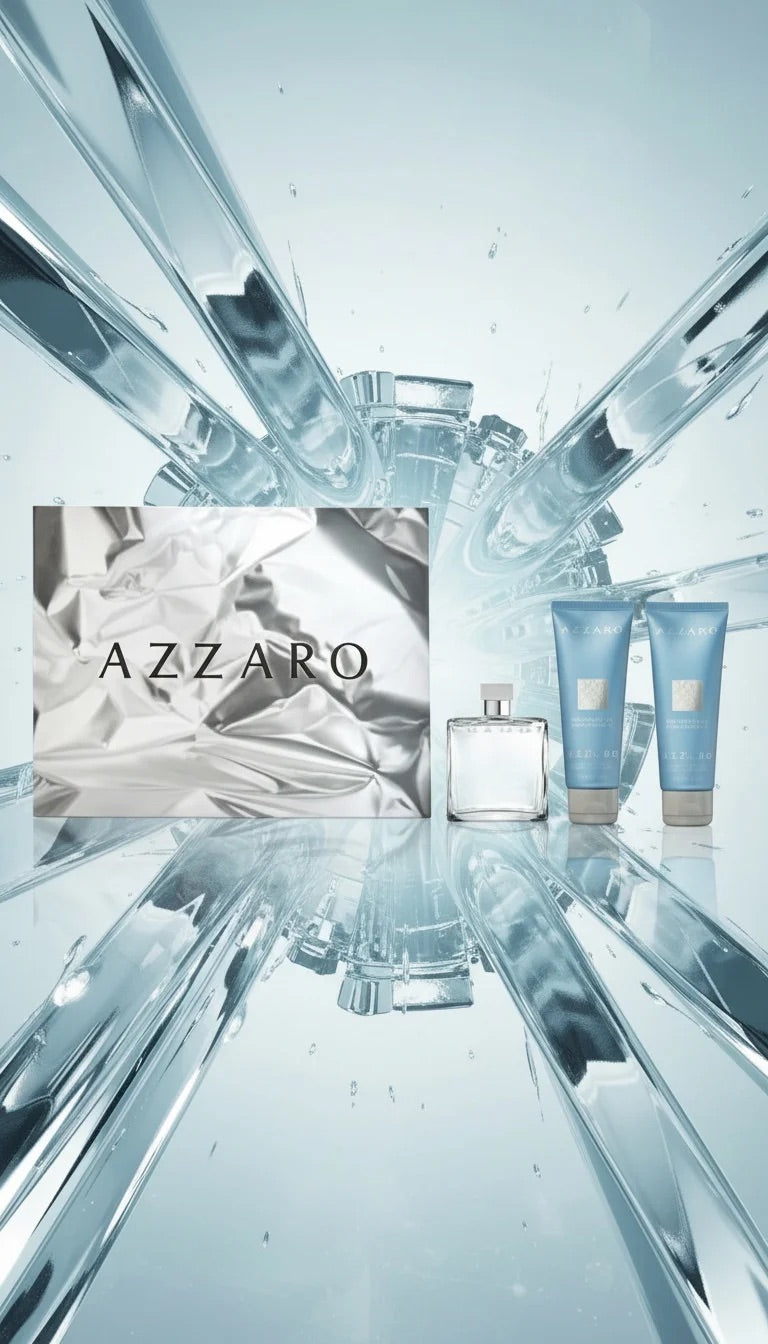 Azzaro Chrome Men 3 Pcs EDT 100ml/ Shampoo 75ml/ Body Shower 75ml