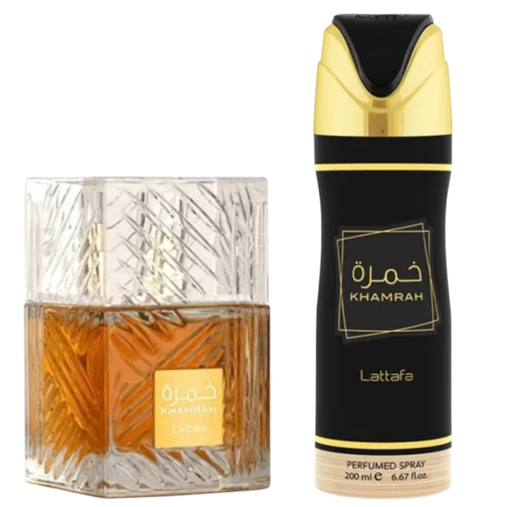 Lattafa Khamrah Unisex Set 3pcs EDP 100ml/ Desodorante 200ml