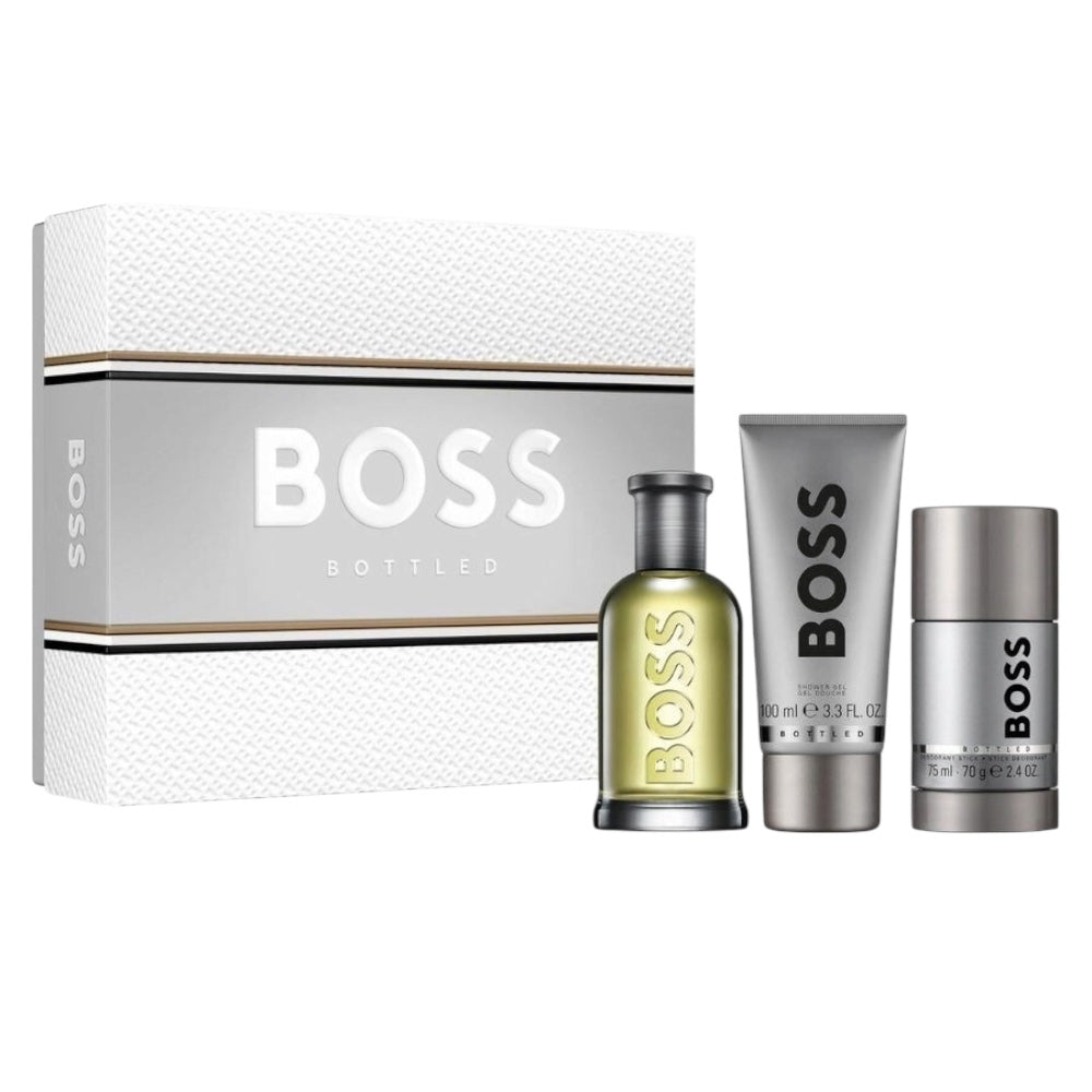 Boss Bottled Men Set 3pz EDT 100ml/ Baby Shower 100ml/ desodorante 75ml