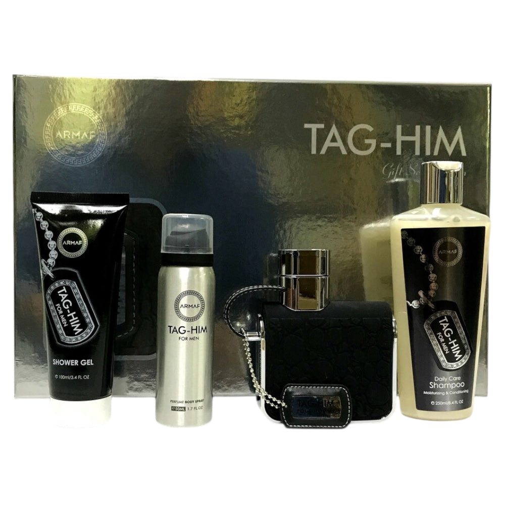 Armaf Tag Him Homme Set 4pz Men EDT 100ml/ Shower Gel 100ml/ aerosol 50ml/ Shampoo 250ml