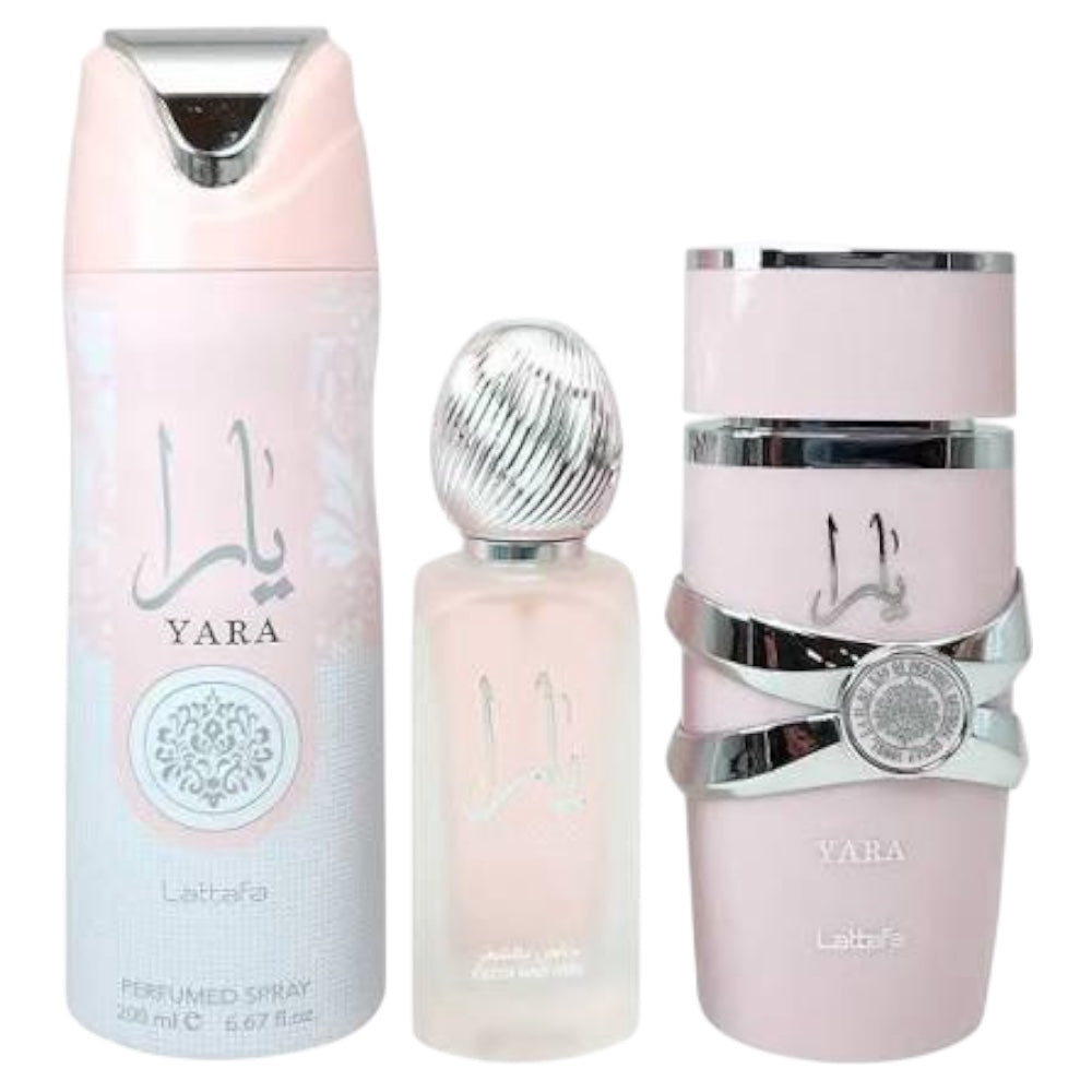 Lattafa Yara Woman Set 3 Pz EDP 100ml/ Deo. Spray 200ml/ Hair Míst 50ml