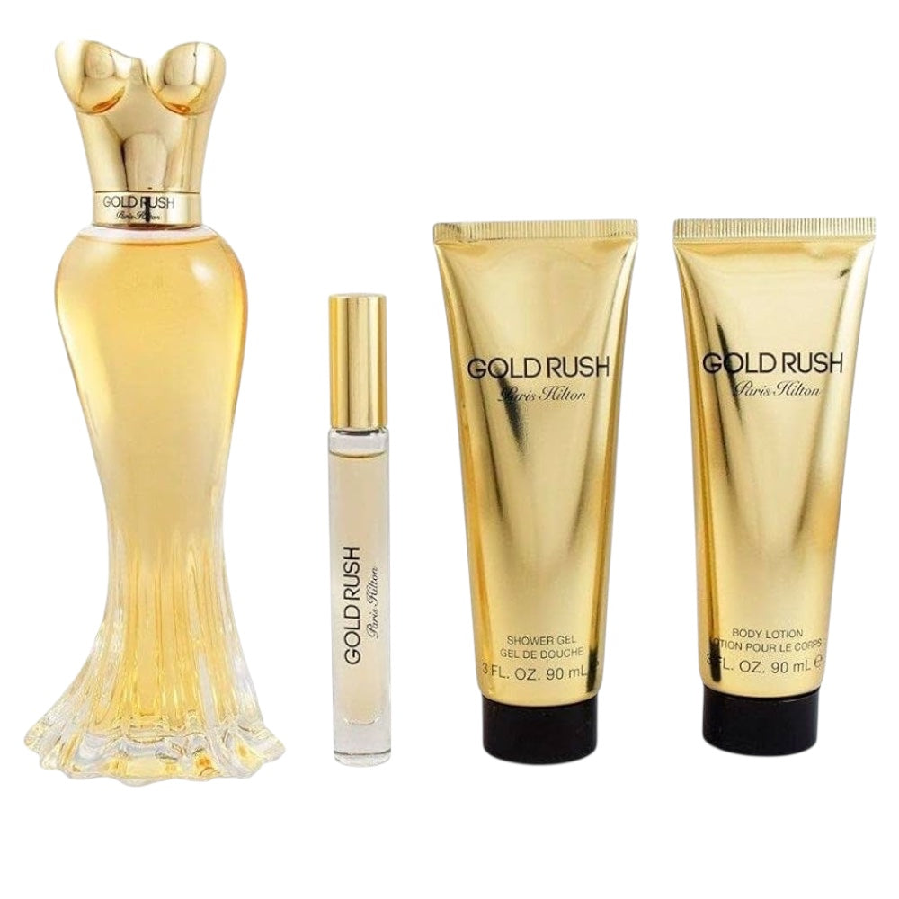 Paris Hilton Gold Rush Women Set 4 Pz EDP 100ml/ EDP 6ml/ Body Lotion 90ml/ Shower Gel 90ml