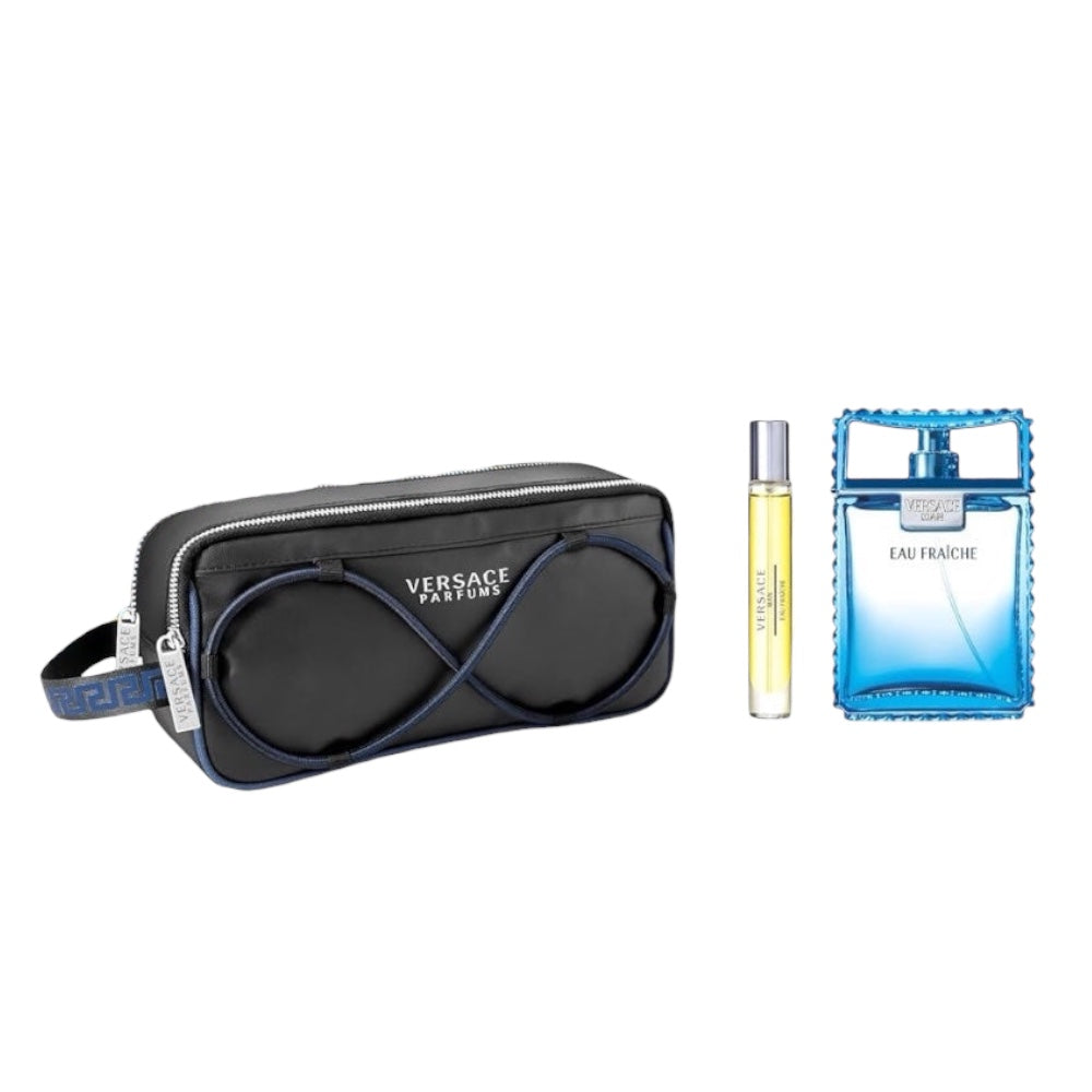 Versace Eau Fraiche Men Set 3 Pz EDT 100ml/ EDT 10ml/ bolso
