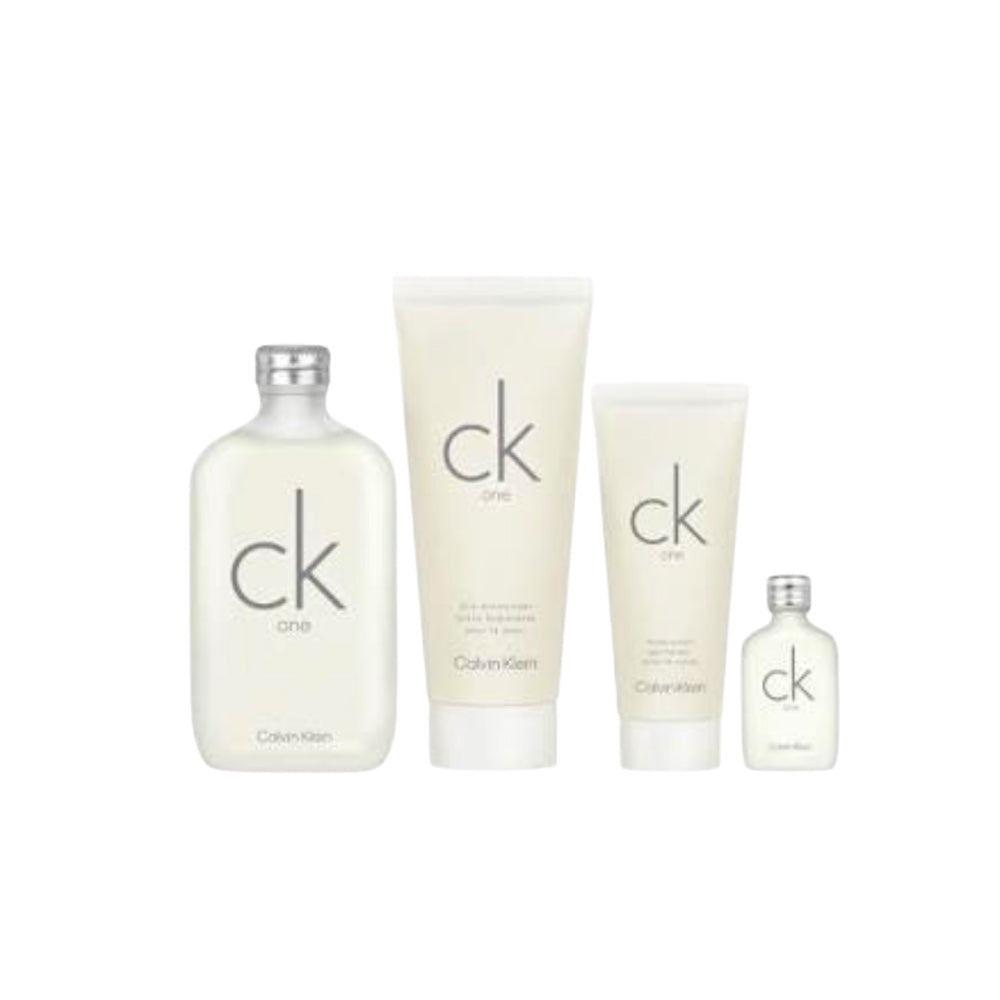 Calvin Klein Ck One Set 4pcs Men EDT 190ml/ EDT Mini 15ml/Body Wash 95ml/ Cream 190ml