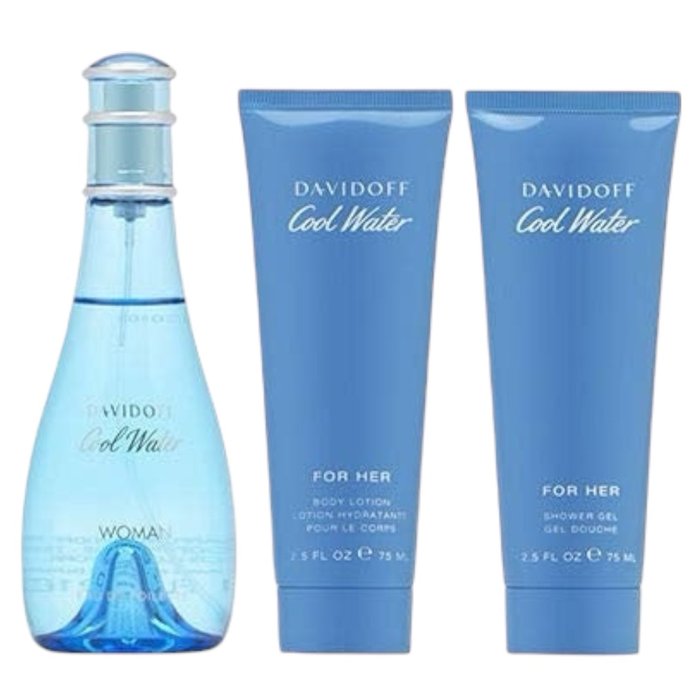 Davidoff cool Water Set 3 Pcs Woman EDT 100ml