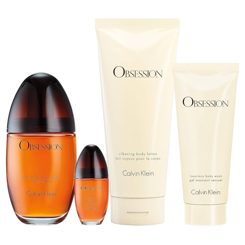 Calvin Klein Obsession Woman Set 4 Pz EDP 100ml/ Body Lotion 200ml/ Shower Gel 100ml/ EDP 15ml
