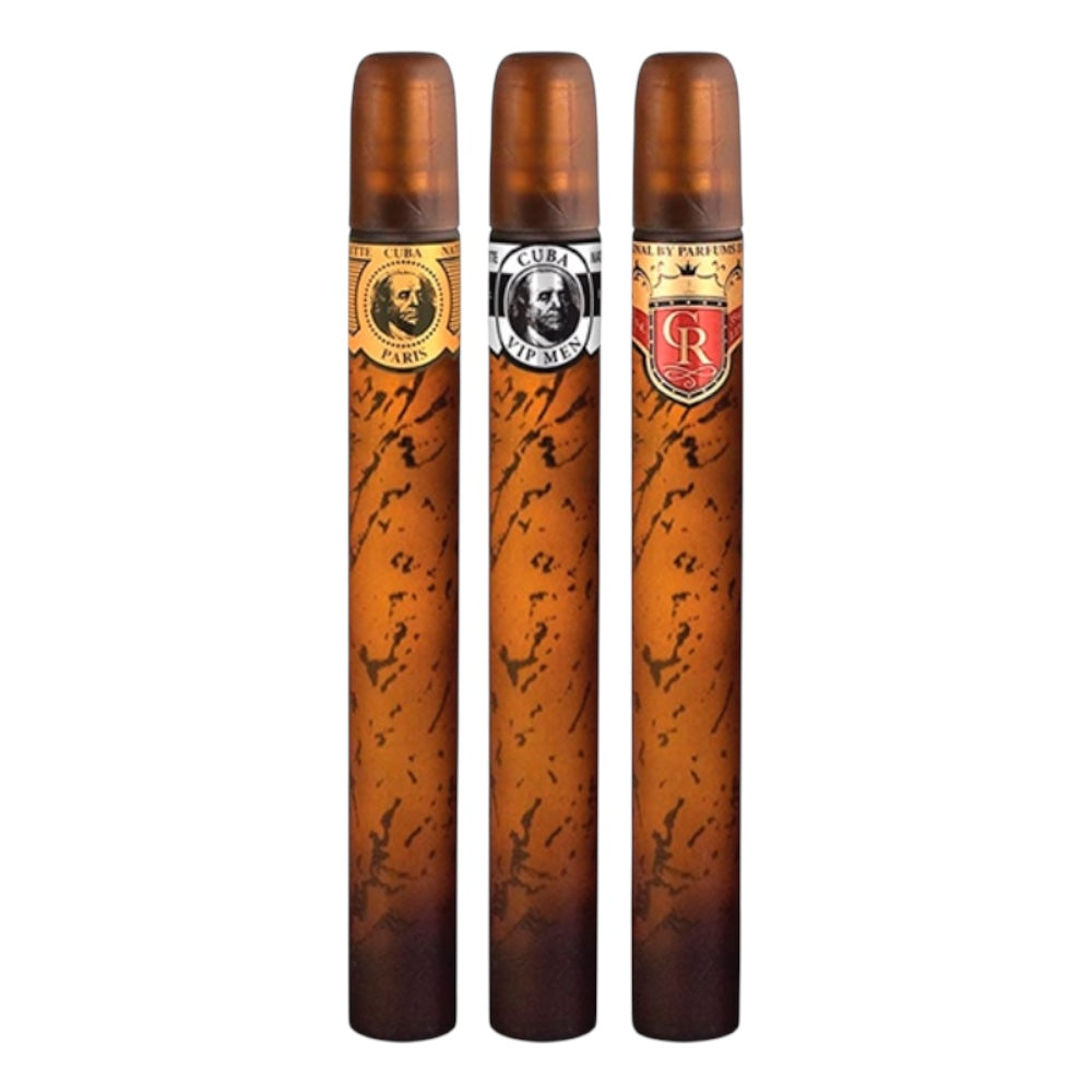 Cuba Trío 1 Set 3pz Men EDT Gold-Royal-Vip 35ml c/u