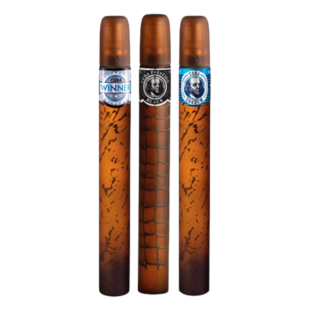 Cuba Trio 2 Set 3pz Men EDT Winner-Shadow-Prestige Black 35ml c/u