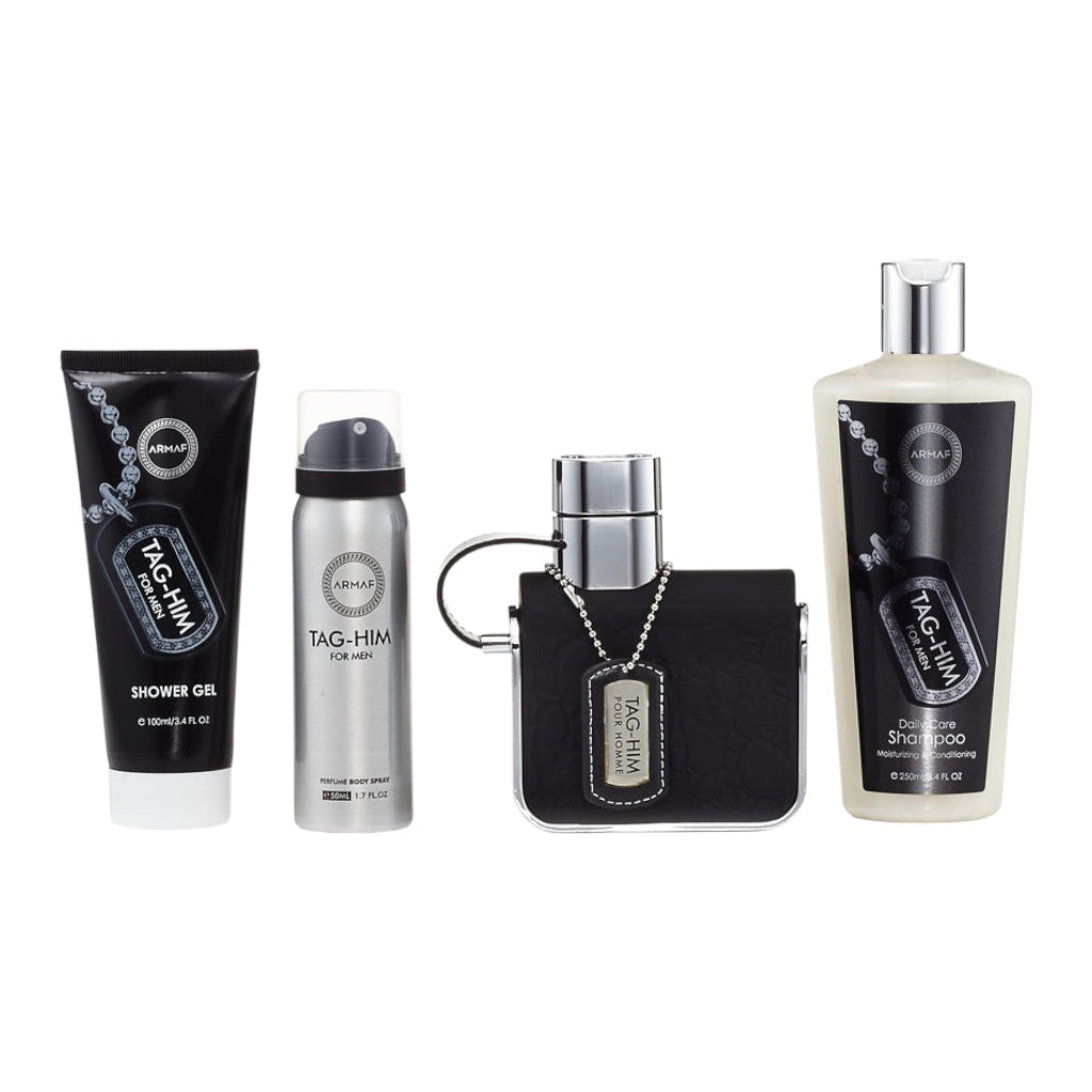 Armaf Tag Him Homme Set 4pz Men EDT 100ml/ Shower Gel 100ml/ aerosol 50ml/ Shampoo 250ml