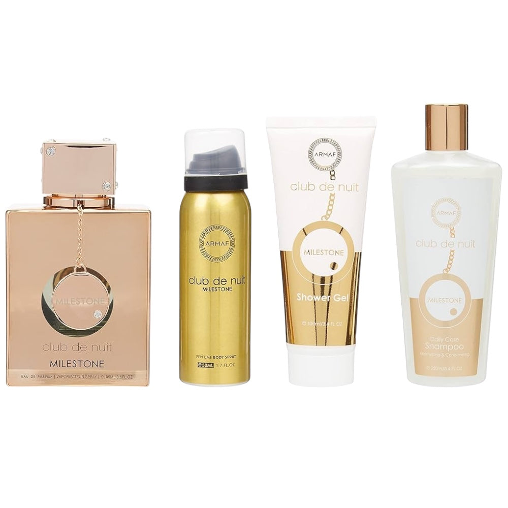 Armaf Club De Nuit Milestone Unisex Set 4 pz EDP 30ml/ Body Lotion 50ml/ Hair Míst 55ml/ Jabón de lujo