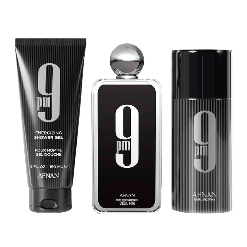Afnan 9 pm Men 3 Pz EDP 100ml/ body shower 200ml/ Deo 250ML
