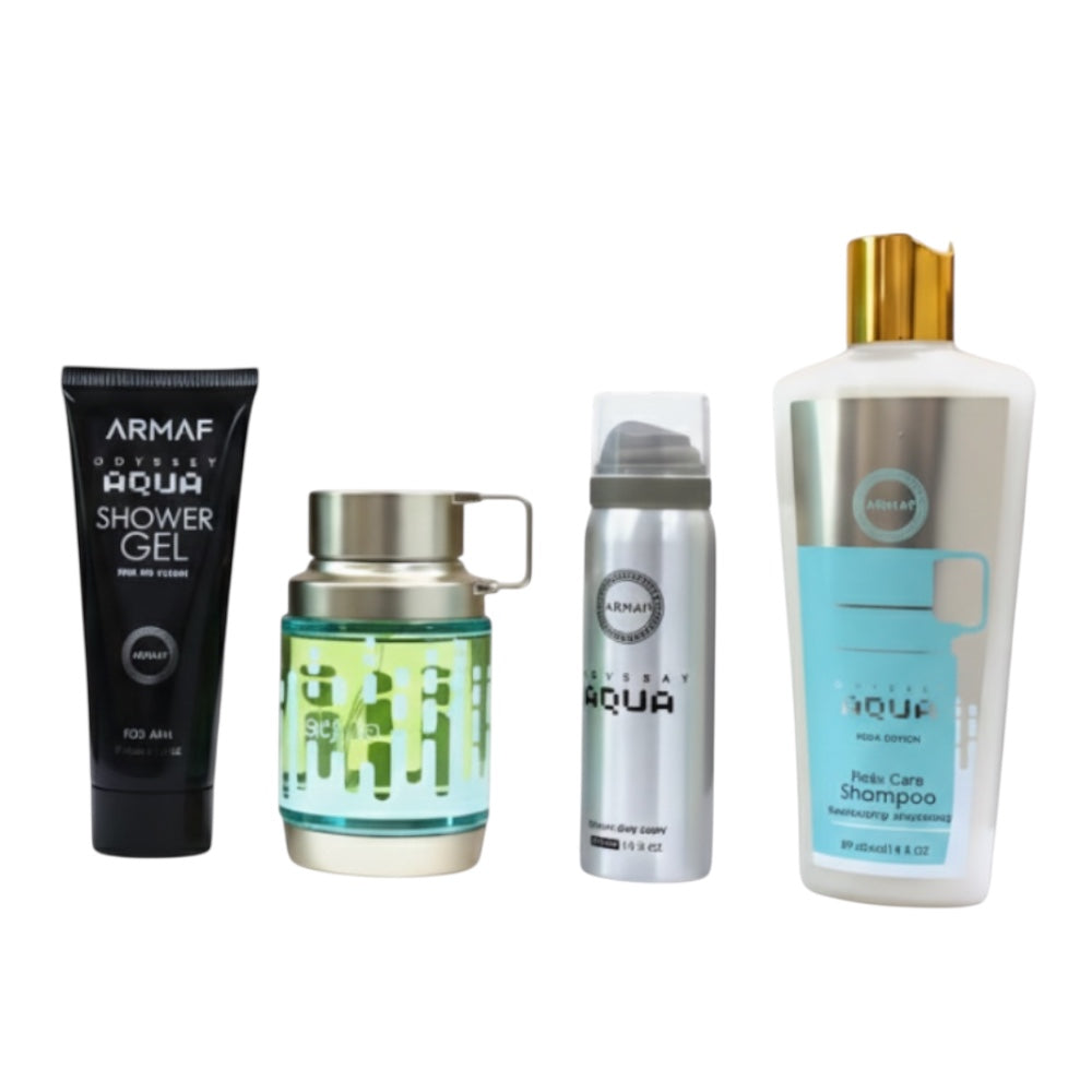Armaf Odyssey Aqua Set 4pcs EDP 100ml/ Body Spray 50ml/ Body Gel 100ml/ Shampoo 250ml