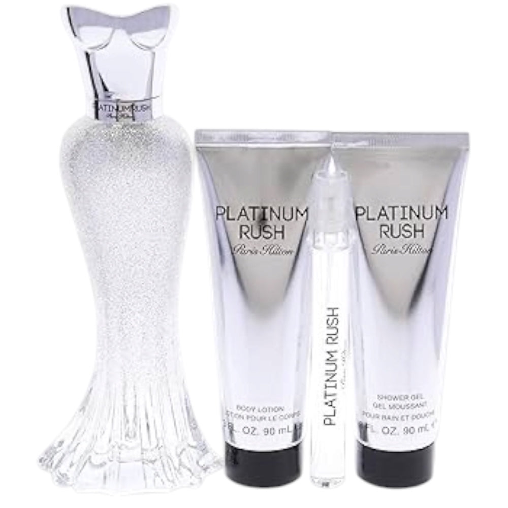 Paris Hilton Platinum Women Set 4 Pz EDP 100ml/ B/L 90ml/ S/G 90ml/ EDP 10ml