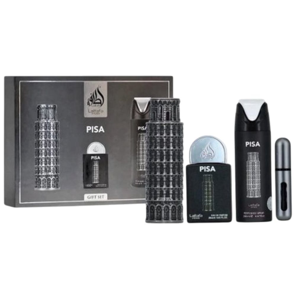 Lattafa Pride Pisa Set 3pcs Men EDP 100ml/ EDP 20ml/ Body Spray 200ml
