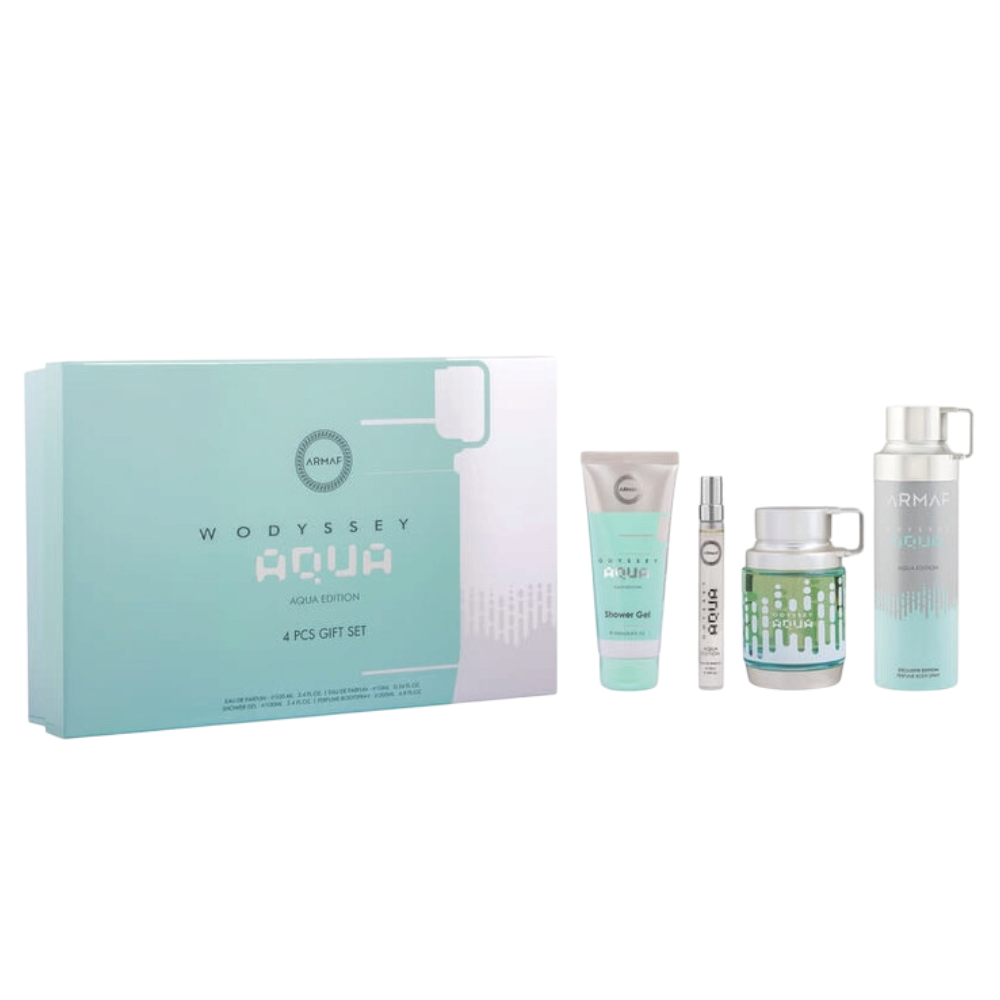 Armaf Odyssey Aqua Men Set 4pcs EDP 100ml/ Mini 10ml/ Shower Gel 100ml/ Body Mística 200ml