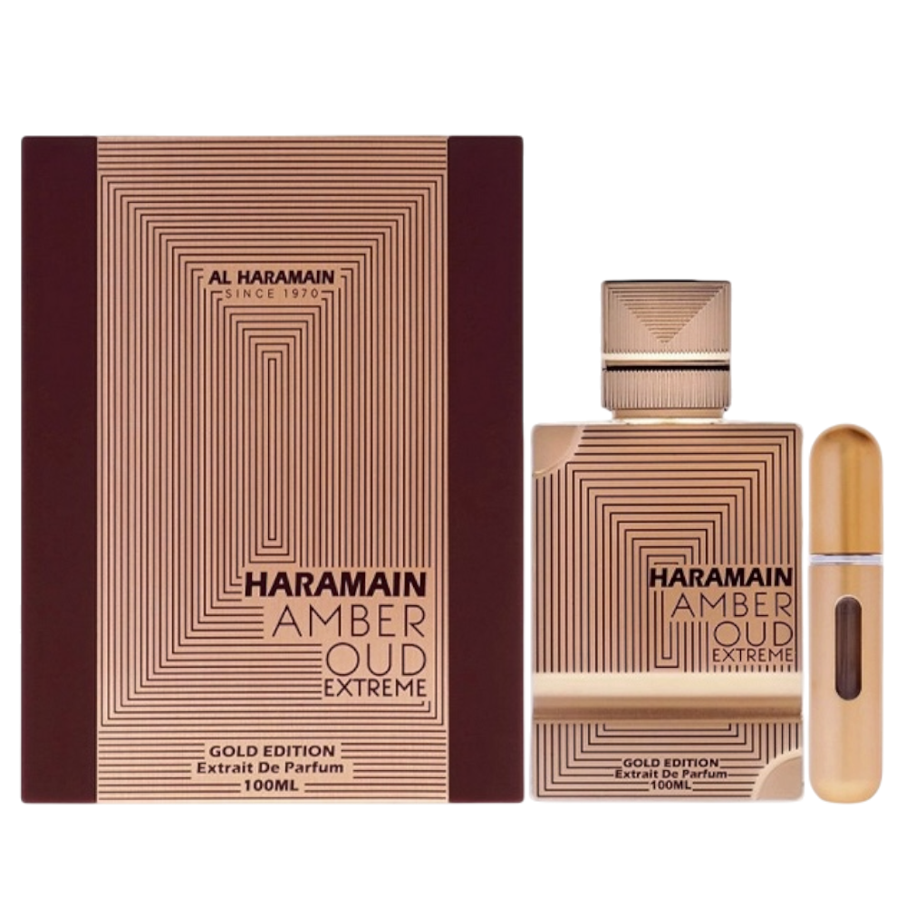 Al haramain Amber Oud Gold Edition Extreme Unisex Set 2pcs Extrait De Parfum 100ml/ Mini Recargable 10ml