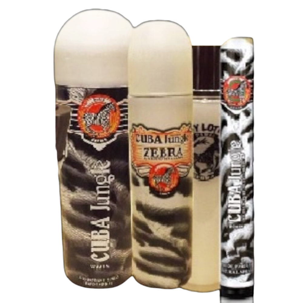 Cuba Jungle Zebra Cubeta Woman 5Pcs EDP 100ml/ Spray 200ml/ EDP 35ml/Body Lotion 135ml/ cubeta