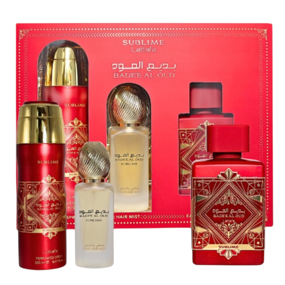 Lattafa Badee Al Oud Sublime Men 3Pcs EDP 100ml/ Desodorante 200ml/ hair mist 300ml
