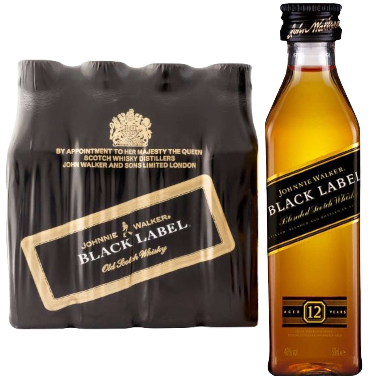 Johnnie Walker Miniatura Black Label Plastico 12 pack 50ml