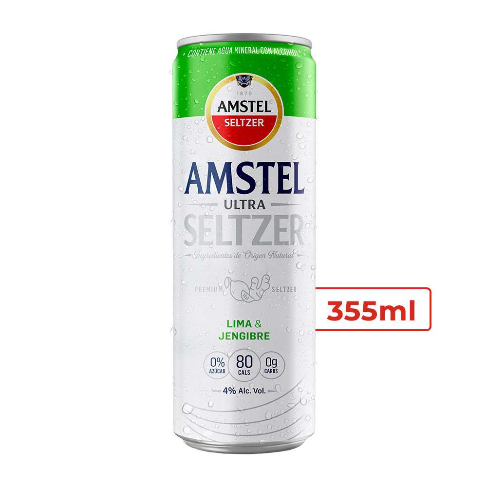 Amstel Ultra Seltzer Lima Y Jengibre 6 pack 355ml