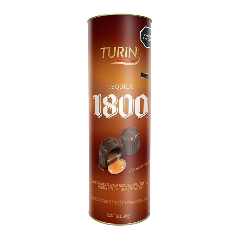 Chocolates Turin Con Relleno De Tequila 1800 Reposado 200g
