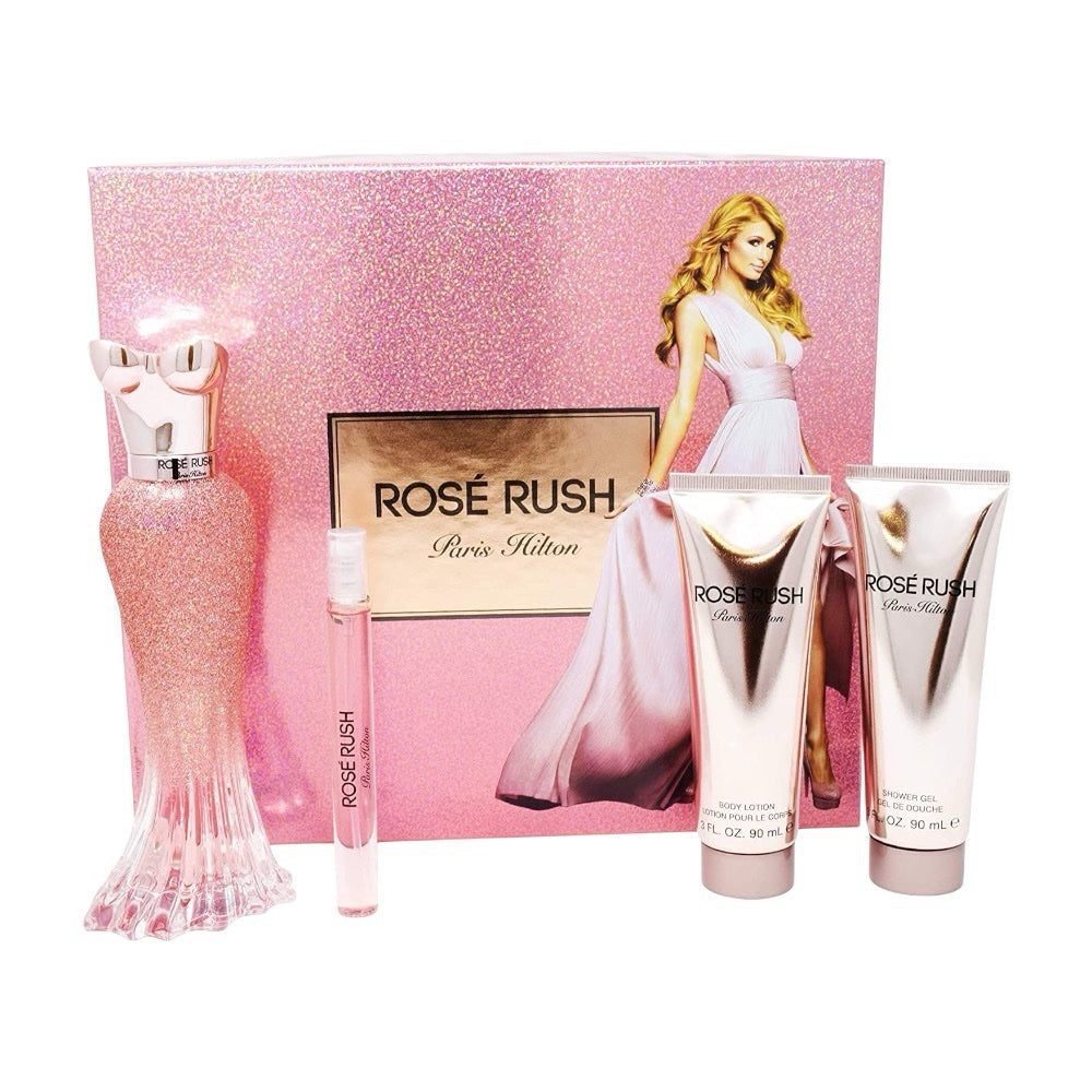 Paris Hilton Rose Rush Women Set 4 Pz EDP 100ml/ Shower Gel 90ml/ Body Lotion 90ml/ EDP 5ml