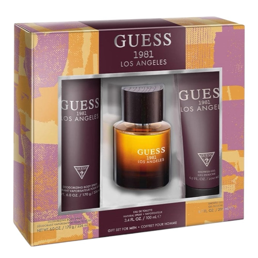 Guess 1981 Los Ángeles Men Set 3 pz EDT 100ml/ Body Lotion 200ml/ shower Gel 200ml