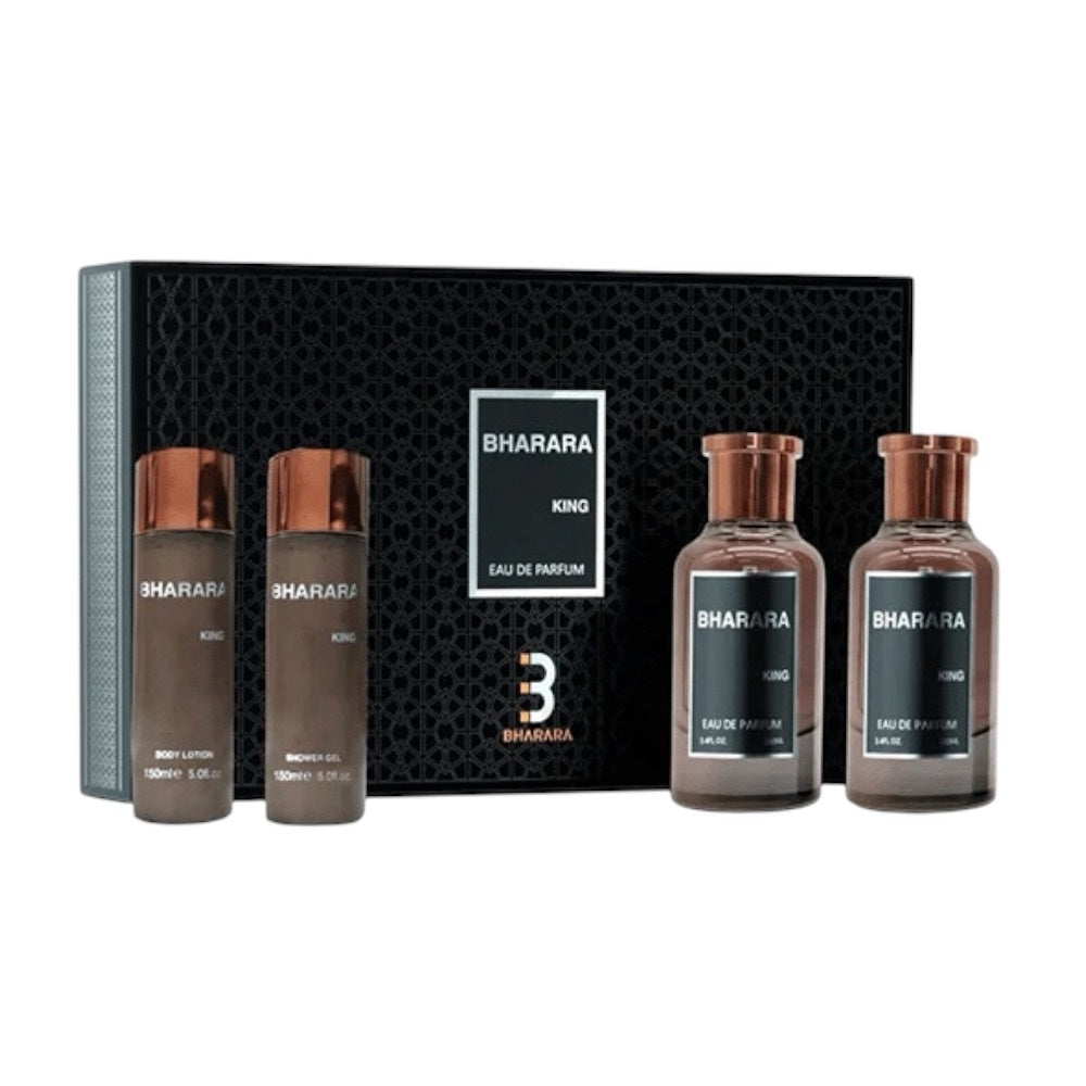 Bharara King Men Set 4Pz EDP 100ml/ Shower Gel 150ml/ After Shave 100ml/ Body Lotion 150ml