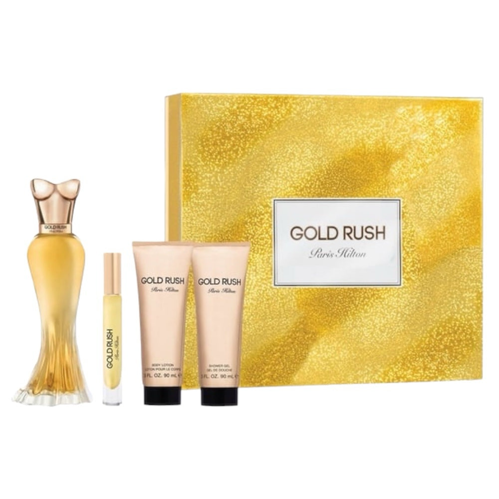 Paris Hilton Gold Rush Women Set 4 Pz EDP 100ml/ EDP 6ml/ Body Lotion 90ml/ Shower Gel 90ml