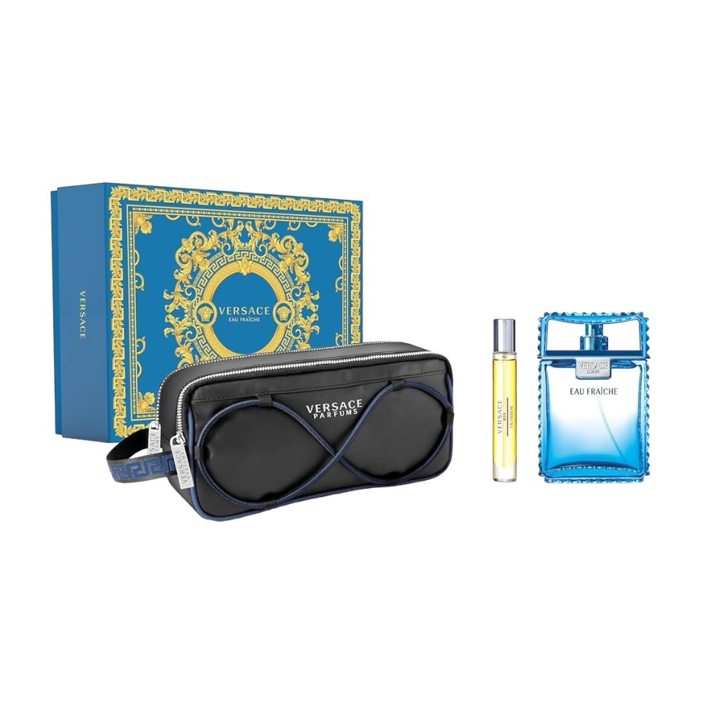 Versace Eau Fraiche Men Set 3 Pz EDT 100ml/ EDT 10ml/ bolso