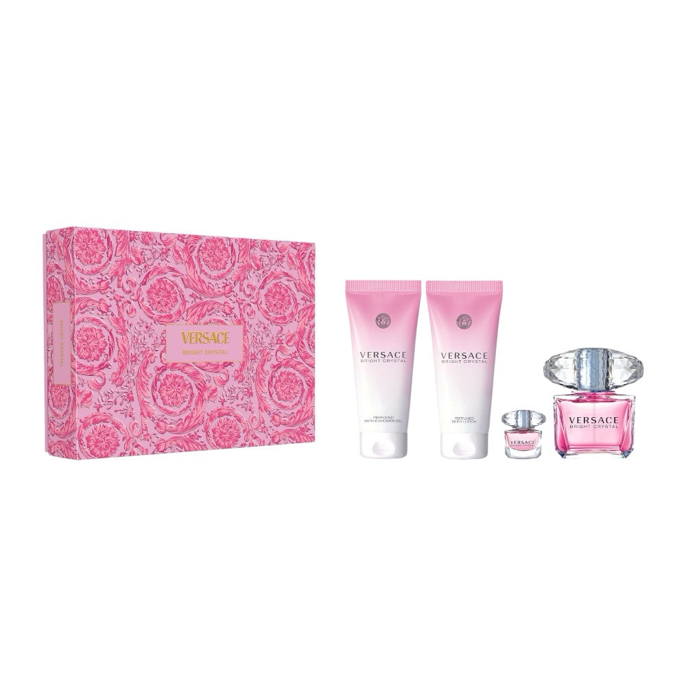 Versace Bright Crystal Women Set 4 Pz EDT 90ml/ Shower Gel 100ml/ Body Lotion 100ml/ EDT 5ml