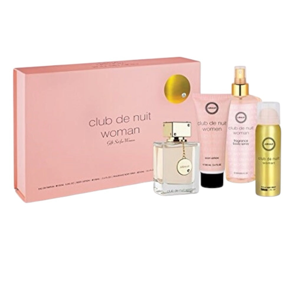 Armaf Club De Nuit Women Set 4 Pz EDP 105ml/ Champu 8.4 Oz/ Body Lotion 100ml/ Body Spray 100ml