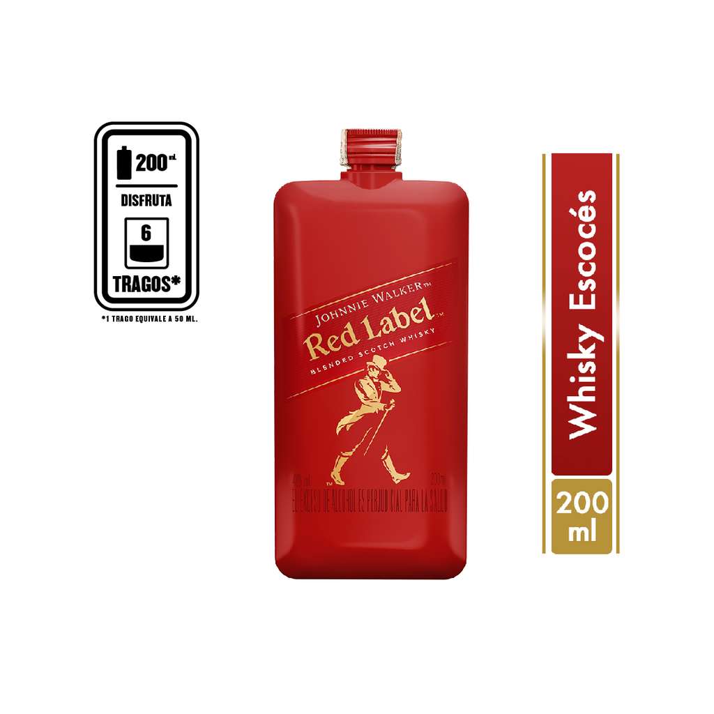Johnnie Walker Red Label Pocket Plastico 200ml