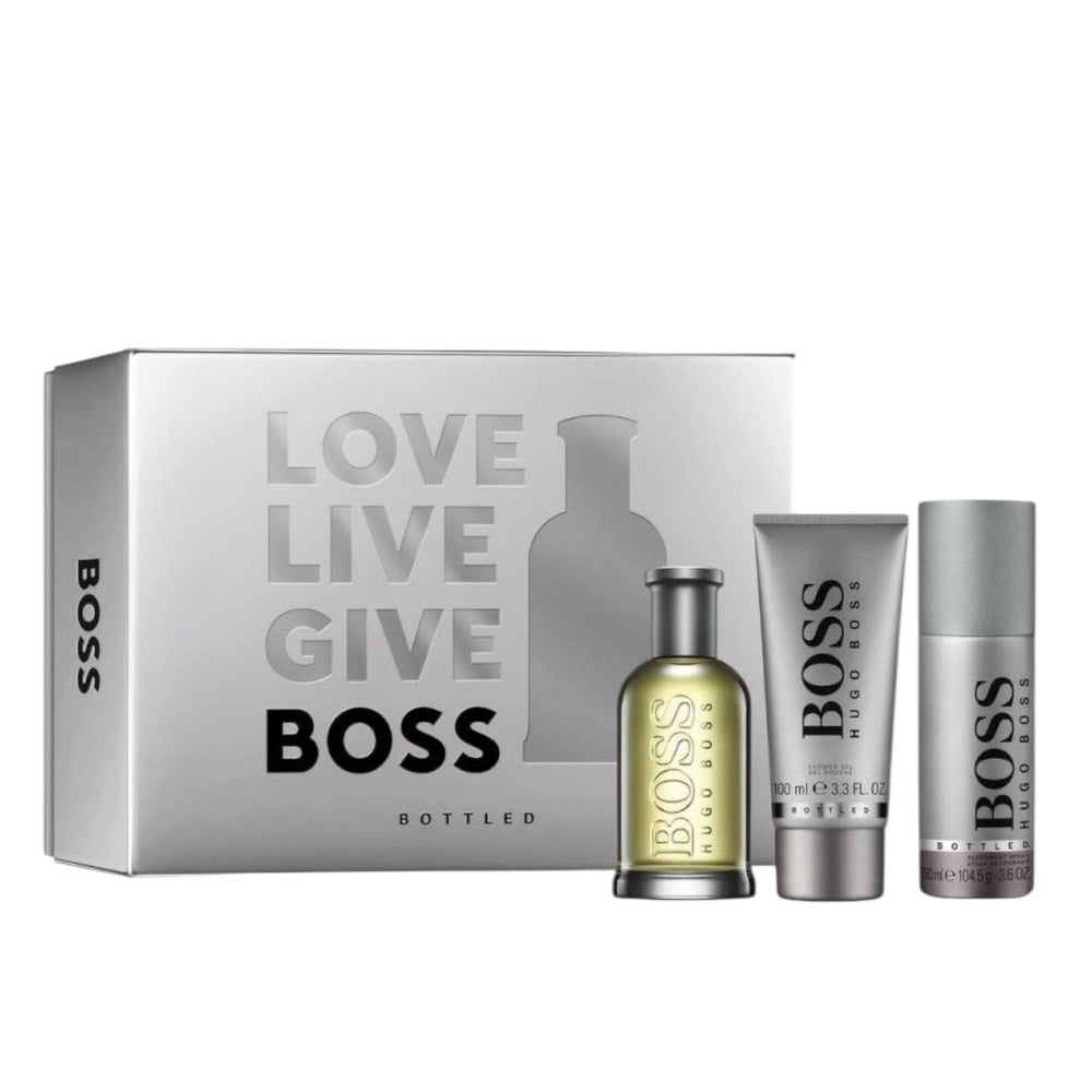Hugo Boss Bottled For Men Set 3pz Body Shower 100ml/ desodorante 150ml/ lotion EDT 100ml