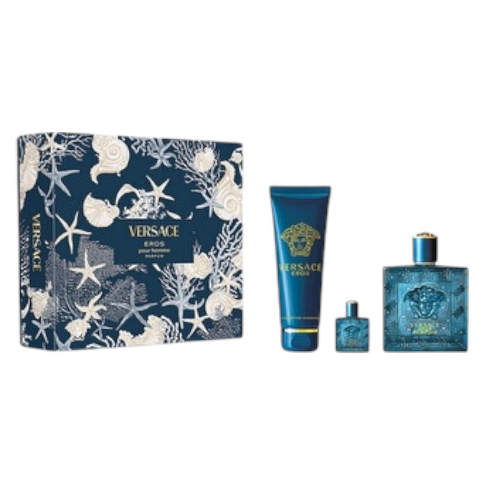 Versace Eros Men Set 3pz EDP 100ml/ Body Shower 150ml/ mini 5ml