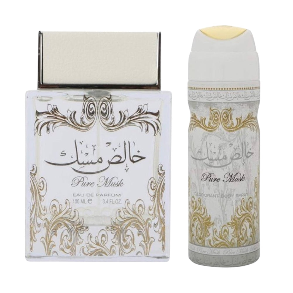 Lattafa Pure Musk Unisex Set 2 Pz EDP 100ml/ Deo Spray 50ml