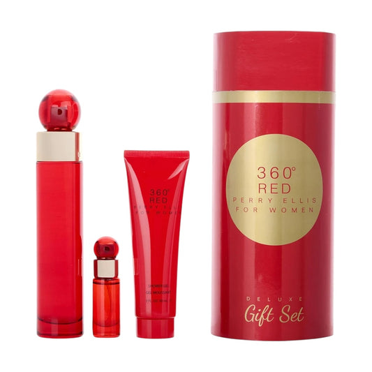 Perry Ellis 360 Red Woman Set 3 Pz EDP 100ml/ Shower Gel 90ml/ EDP 7.5ml