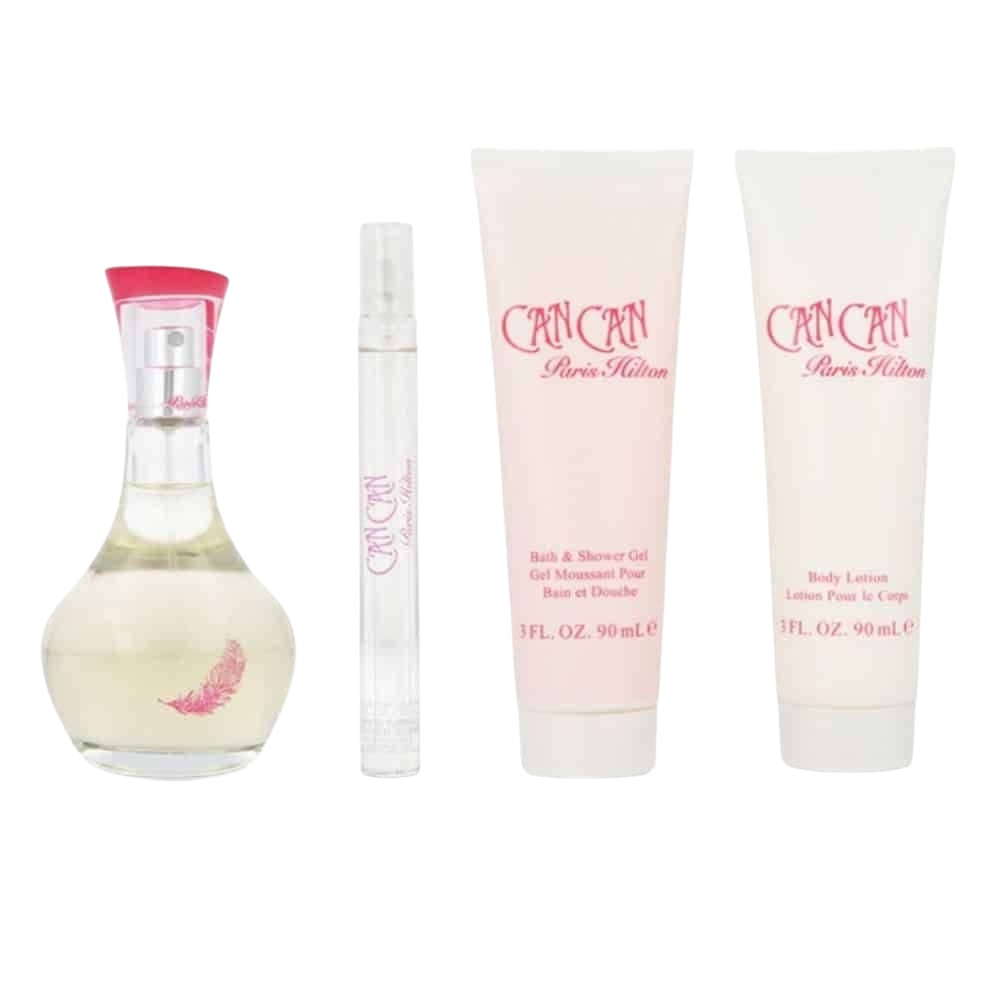 Paris Hilton Can Can Woman Set 4pz EDP 100ml/ Body Lotion 85ml/ Body Shower 85ml/ Mini EDP 10ml