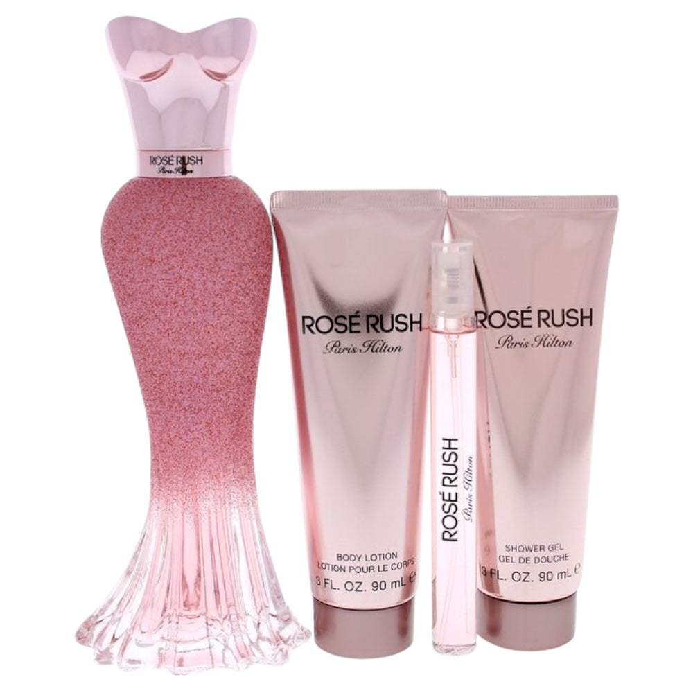 Paris Hilton Rose Rush Women Set 4 Pz EDP 100ml/ Shower Gel 90ml/ Body Lotion 90ml/ EDP 5ml