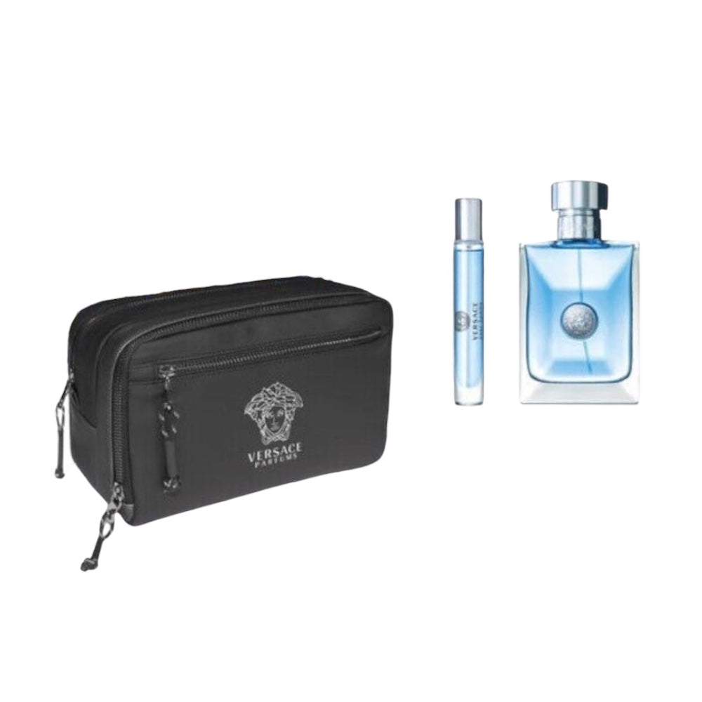 Versace Pour Homme Set 3 Pz EDT 100ml/ EDT 10ml/ bolso