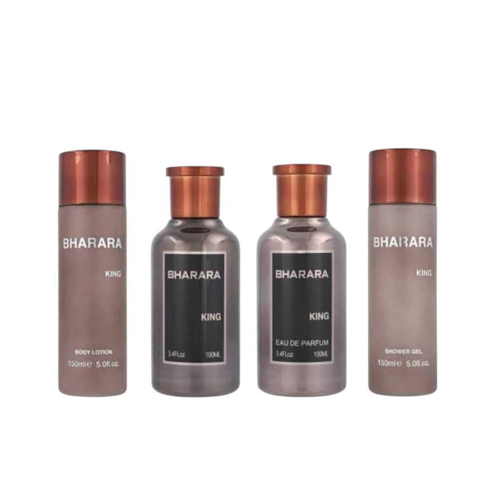 Bharara King Men Set 4Pz EDP 100ml/ Shower Gel 150ml/ After Shave 100ml/ Body Lotion 150ml