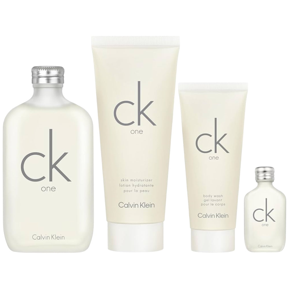 Calvin klein Set 4pz One EDT 100ml/ Body Shower CK One 100ml/ CK One Body Lotion 100ml/ CK One EDT Mini Spray/EDT 15ml