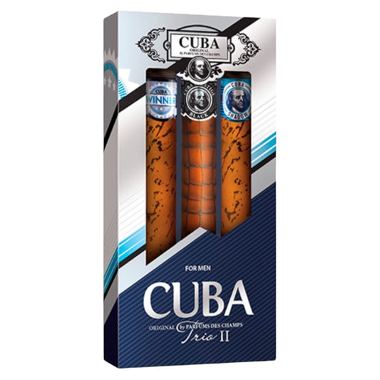 Cuba Trio 2 Set 3pz Men EDT Winner-Shadow-Prestige Black 35ml c/u