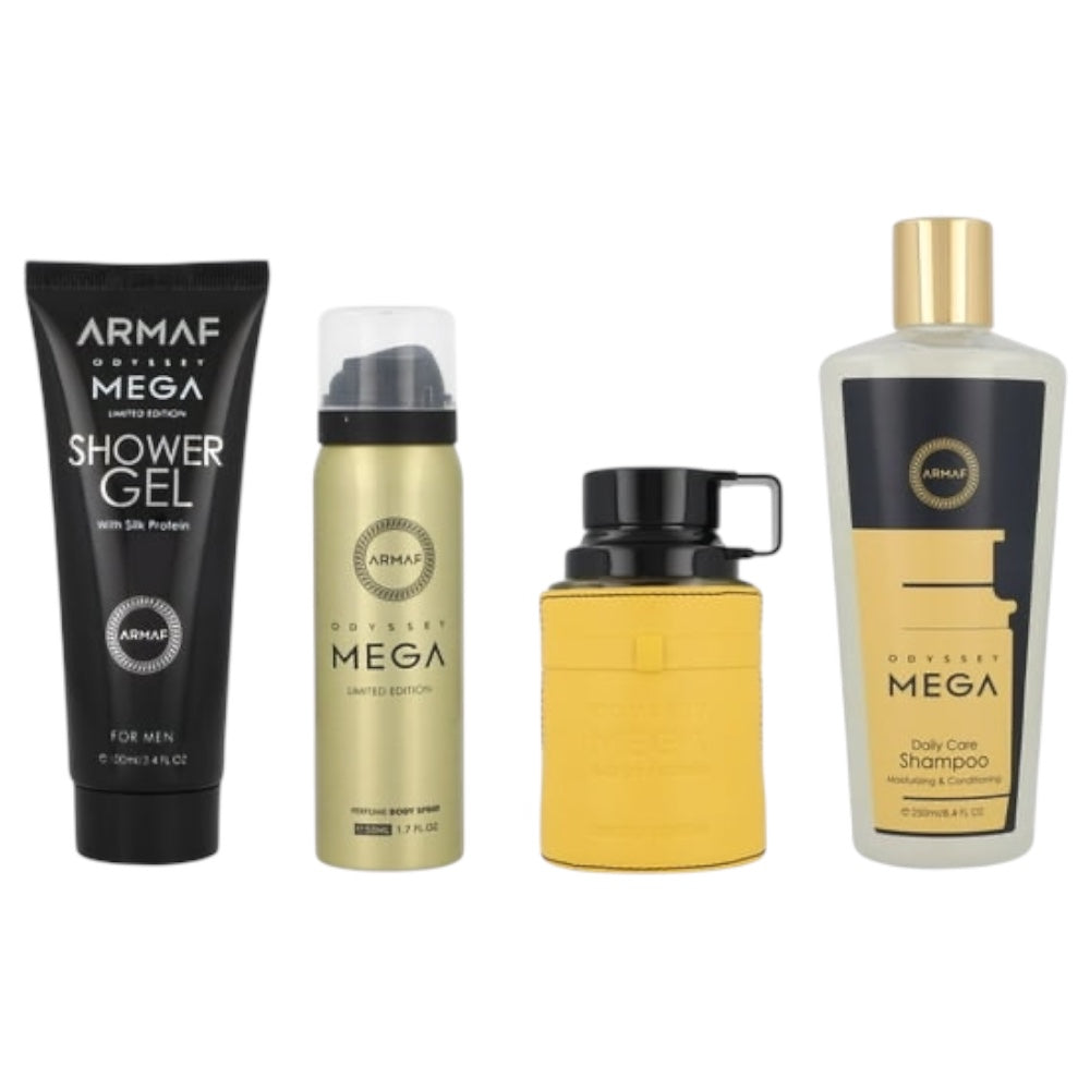 Armaf Odyssey Mega 4pz Men EDP 100ml/ Body Spray 50ml/ Body Shower 100ml/ Shampoo 250ml