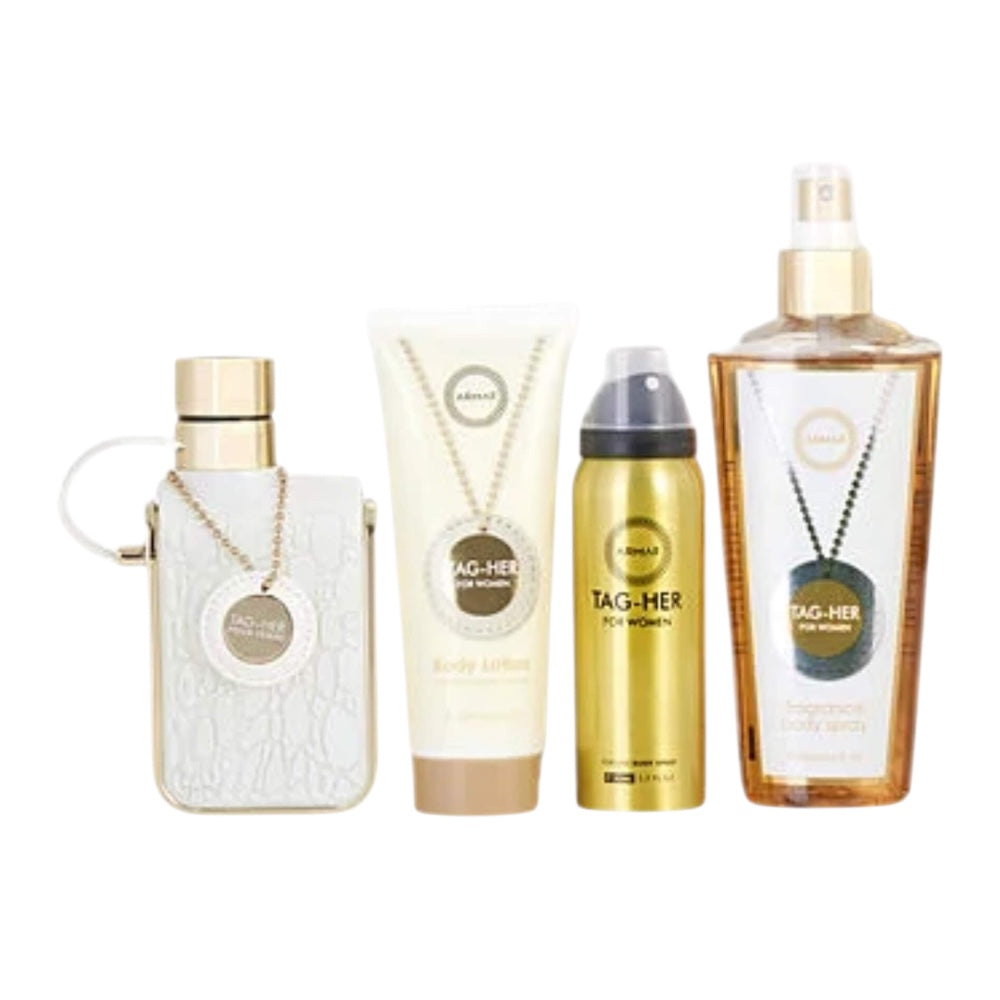 Armaf Tag Her Women Set 4 Pz EDP 100ml/ Body Lotion 100ml/ Perfume Body 50ml/ Fragancia 248ml