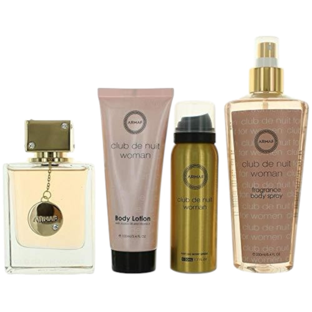 Armaf Club De Nuit Women Set 4 Pz EDP 105ml/ Champu 8.4 Oz/ Body Lotion 100ml/ Body Spray 100ml
