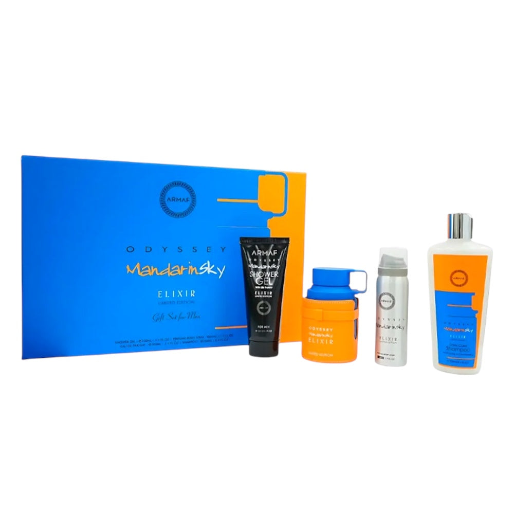 Armaf Odyssey Mandarin Sky Elixir Men 4pcs EDP 100ml/ Body Spray 50ml/ Body Shower 100ml/ shampoo 100ml