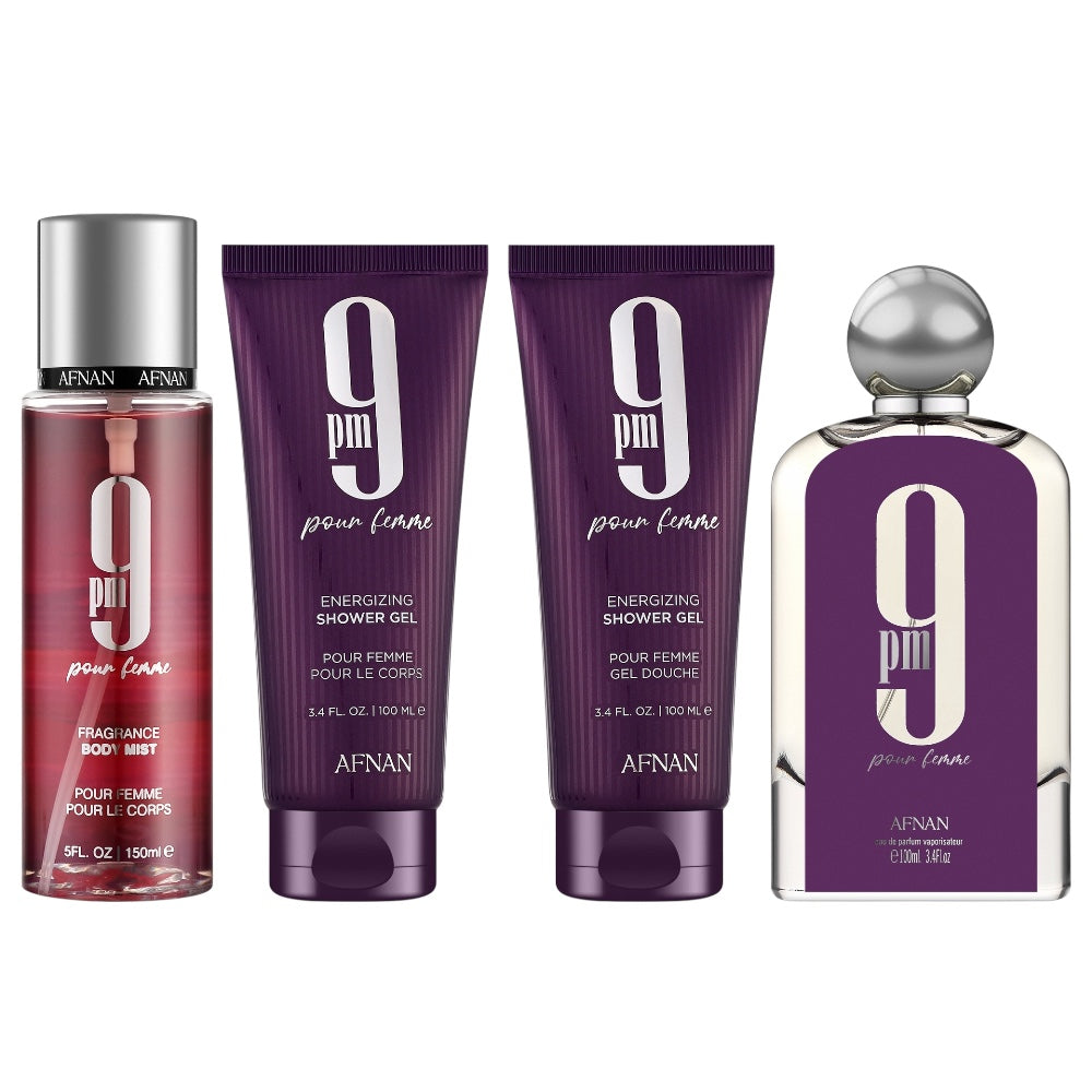 Afnan 9 pm Femme 4pcs Woman EDP 100ml/ EDP 100ml/ EDP 100ml/ EDP 150ml