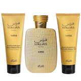 Rasasi Hawas Viper Set 3pcs Men EDP 100ml/ Face & Beard Wash 100ml/ Shower Gel 100ml